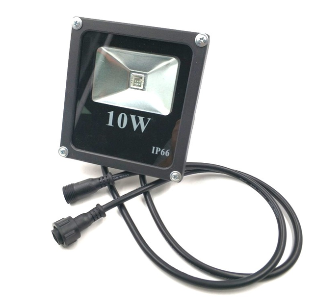 WS2811 Controlled IP66 Waterproof Smart 10W LED Flood Light Metal Construction 3500K Warm White Dimmable for Garden Light