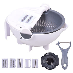 Outils de cuisine multifonctions 9 en 1 pour la cuisine, hachoir à fruits, passoire, trancheuse à fruits et légumes avec panier de drainage - Product Image 1