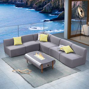 Patio transversal <span class=keywords><strong>muebles</strong></span> <span class=keywords><strong>de</strong></span> diseño <span class=keywords><strong>de</strong></span> la tela impermeable al aire libre conjunto <span class=keywords><strong>de</strong></span> sofá con fuego - Product Image 2