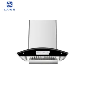 OEM Modern Design Activated Charcoal Gesture Control Baffle Filter Kitchen Smoke Fan Smart Range Hood Chimney Kitchen Hood