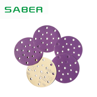 Disque de papier abrasif rond en céramique SABER, taille personnalisée, 3 pouces, 775C, film violet, pour le polissage de la voiture et du bois