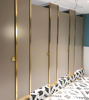 Cloison de toilette compacte moderne en stratifié imperméable pour hôtel, avec un design durable et écologique pour salle de bain et vestiaire
