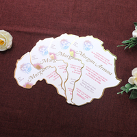 Invitaciones Plegables con Forma de Mapa, Tarjetas de Invitación con Foto Impresa en Cuatro Lados Personalizadas