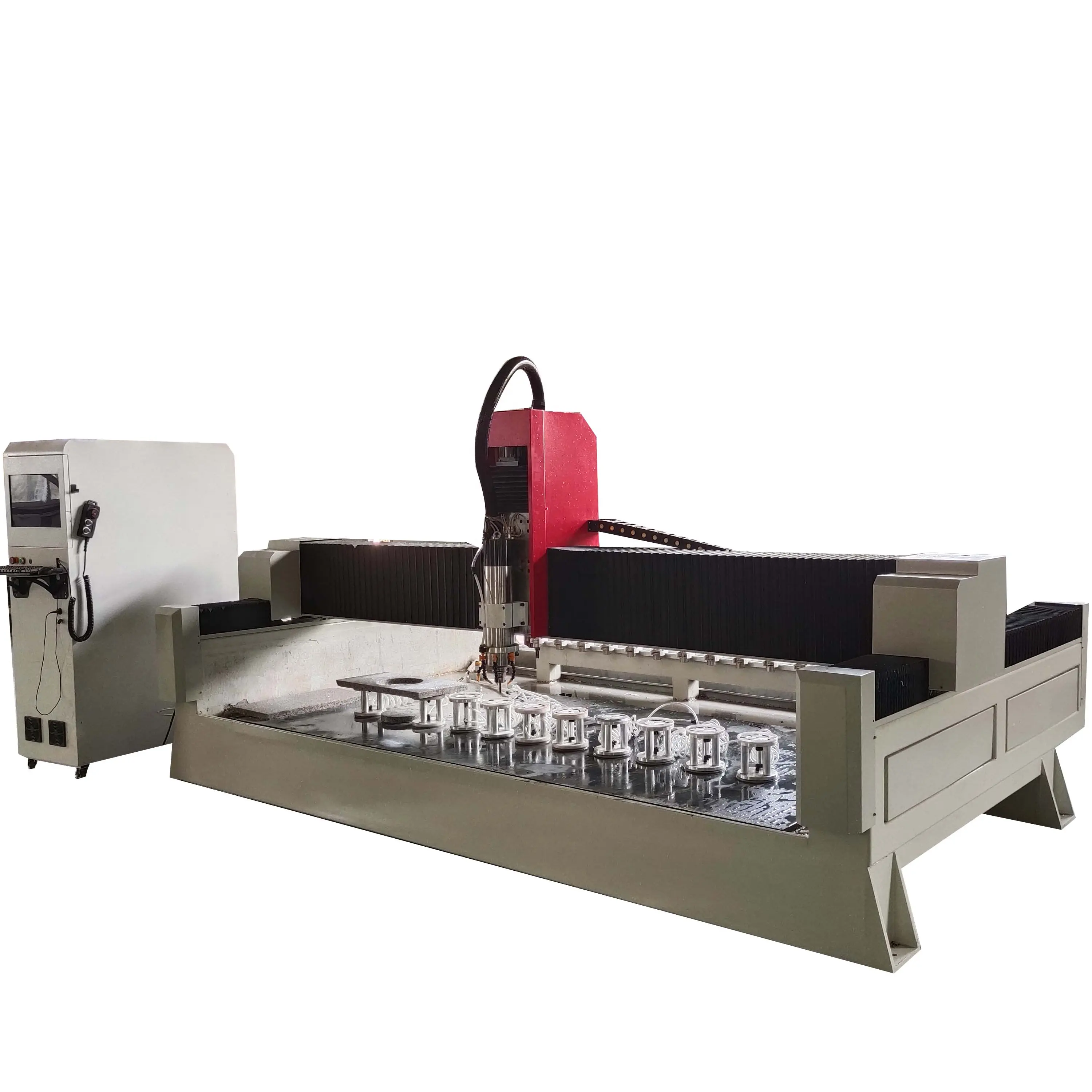 Yeni 3215 3020 3015 taş cnc router mermer granit kuvars oyma oyma makinesi atc 12 araçları 7kw taş mili