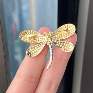 Senior merasa zamrud bros elegan hewan lincah kristal capung bros mantel ornamen aksesori wanita perhiasan pola baru - Product Image 5