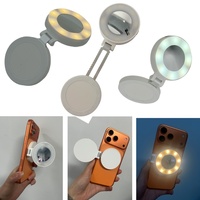 Mini Lampe Selfie Magnétique Pliable en ABS, Température de Couleur Réglable, Étanche, CRI>85, Portable, Compatible avec les Téléphones Miroir