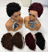 Perruques Courtes Afro Bouclées 13x4 Lace Frontal Pixie Cut Kinky Curly Bob 100% Cheveux Humains Naturels Sans Colle Perruque Perucas