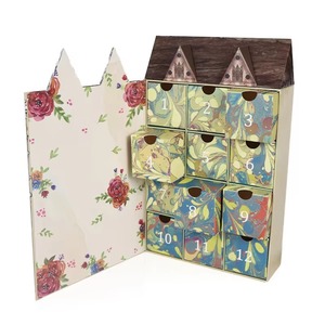 Customized printed cardboard Halloween Christmas gift packaging paper house shaped Christmas <b>calendar</b> box - Product Image 5