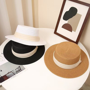 <span class=keywords><strong>Chapeau</strong></span> de paille à bord plat personnalisé avec logo, pour <span class=keywords><strong>homme</strong></span> et femme, idéal pour l'été, la plage et les activités de plein air - Product Image 5