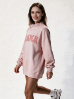 Sweat-shirt à col montant pour femme avec logo brodé personnalisé, longueur allongée, tenue décontractée printemps-automne