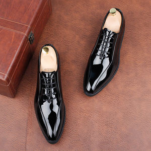 Chaussures de ville pour homme à bout pointu, style <span class=keywords><strong>Derby</strong></span>, avec rehausseur intérieur léger, finition brillante, pour affaires et mariage, style britannique européen anglais - Product Image 5