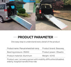 Rampa Plegable para Silla de Ruedas, Rampa de Carga Manual para Discapacitados, Furgoneta de Negocios, Puerta Trasera - Product Image 5