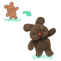 Poupée en peluche personnalisée avec un design brodé en peluche longue, doublure en maille, rembourrage en coton PP
