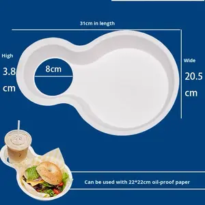 AT PACK Porte-gobelet à café biodégradable jetable à deux compartiments Plateau à papier épais créatif pour fêtes chaudes - Product Image 6