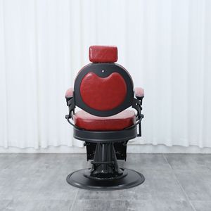Sillón de Barbería Plateado de Alta Gama, Estilo Vintage, Sillón de Barbería Hidráulico Reclinable Negro para Salón de Belleza - Product Image 4