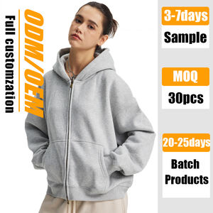 Sudadera de Forro Polar Personalizada Premium con Cierre Corto, Diseño Nuevo, Holgada, con Hombros Caídos, Unisex, Talla Grande - Product Image 1