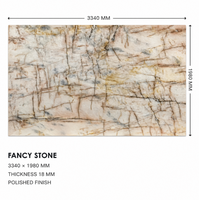 Dalle de quartz cosmopolite Cristallo FANCY STONE 18 mm polie rétroéclairée en pierre naturelle pour murs d'accentuation et décoration de bars de luxe