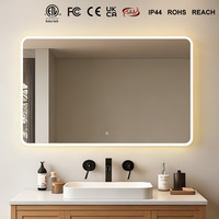 Nouvelles lampes de miroir intelligentes NewThingLine personnalisées, grande taille, LED modernes, IP44, commande tactile, anti-rouille, sans cuivre, à intensité variable, CRI élevé