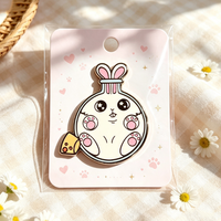 Broche en métal personnalisée en forme de lapin de dessin animé, accessoire de mode pour sac, épingles de revers en émail, artisanat métallique