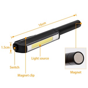 The latest best-selling aluminum COB Led work <b>light</b> pen flashlight with strong magnetism and pocket clip - Product Image 2