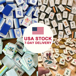En stock aux États-Unis, Nouveau 2026, Ensemble de tuiles de Mahjong américain, 160 pièces, 4 couches, en acrylique de luxe, bleu, de voyage, avec gravure personnalisée Lotus Blanc, livraison en 7 jours - Product Image 1