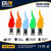 Lampu LED Filamen Flicker Flame DC 3V COB Lilin Lampu Simulasi Api Bentuk Nyala Api Sumber Cahaya 1800K Kuning Merah Hijau Biru
