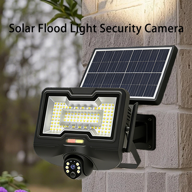 Surveillance Camera 360 HD ABS Remote Control Outdoor Courtyard Light Solar Floodlight Camera for Outdoor Courtyard Rural