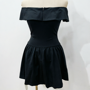 Robe Courte Noire Sexy Épaules Dénudées pour Femme, Modèle A-Line, Taille Cintrée, Idéale pour Soirées Élégantes – Nouvelle Collection - Product Image 4