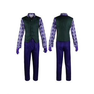 Disfraz de <span class=keywords><strong>Joker</strong></span> de <span class=keywords><strong>Caballero</strong></span> <span class=keywords><strong>Oscuro</strong></span> para Hombre, Chaqueta Larga de Poliéster para Cosplay de Halloween, Incluye Chaqueta de Traje a Juego - Product Image 5