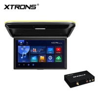 XTRONS TV de Techo para Auto de 14 Pulgadas, 2+32GB, 1366x768 HD, Reproducción de Video 4K, Altavoces Duales, Duplicación Inalámbrica, Entrada HD, Android, Plegable