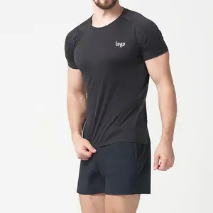 Custom Fitness Tshirt Mens Bodybuilding Clothes 95 Cotton 5 Spandex Fabric Men Active Wear Muscle Fit Gym T Shirts