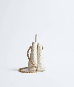 Bottega BV Luxury Clutch Supple Intrecciato Leather Diamond Lattice Pattern Signature Knot Detail Open Sliding Crossbody Strap - Product Image 4