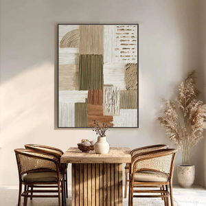 Strata Textured Abstract Neutral Oil <b>Painting</b> Modern Wall Art Canvas Print With <b>Frame</b> Minimalist Style Indoor Decor - Product Image 6