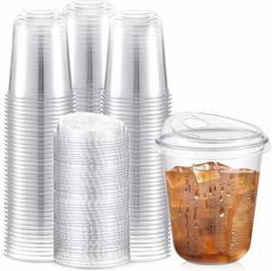 Gobelets jetables en plastique PET transparent noir de 89 mm en forme de U, avec logo personnalisé, pour café, boba, boissons froides, avec couvercle, 14 oz - Product Image 3