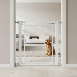 Barrière de sécurité pour bébé facile à ouvrir pour escaliers, barrière de porte en métal pour nourrissons, fermeture automatique, barrière de porte pour bébé à fixation par pression, barrière de sécurité pour bébé - Product Image 1
