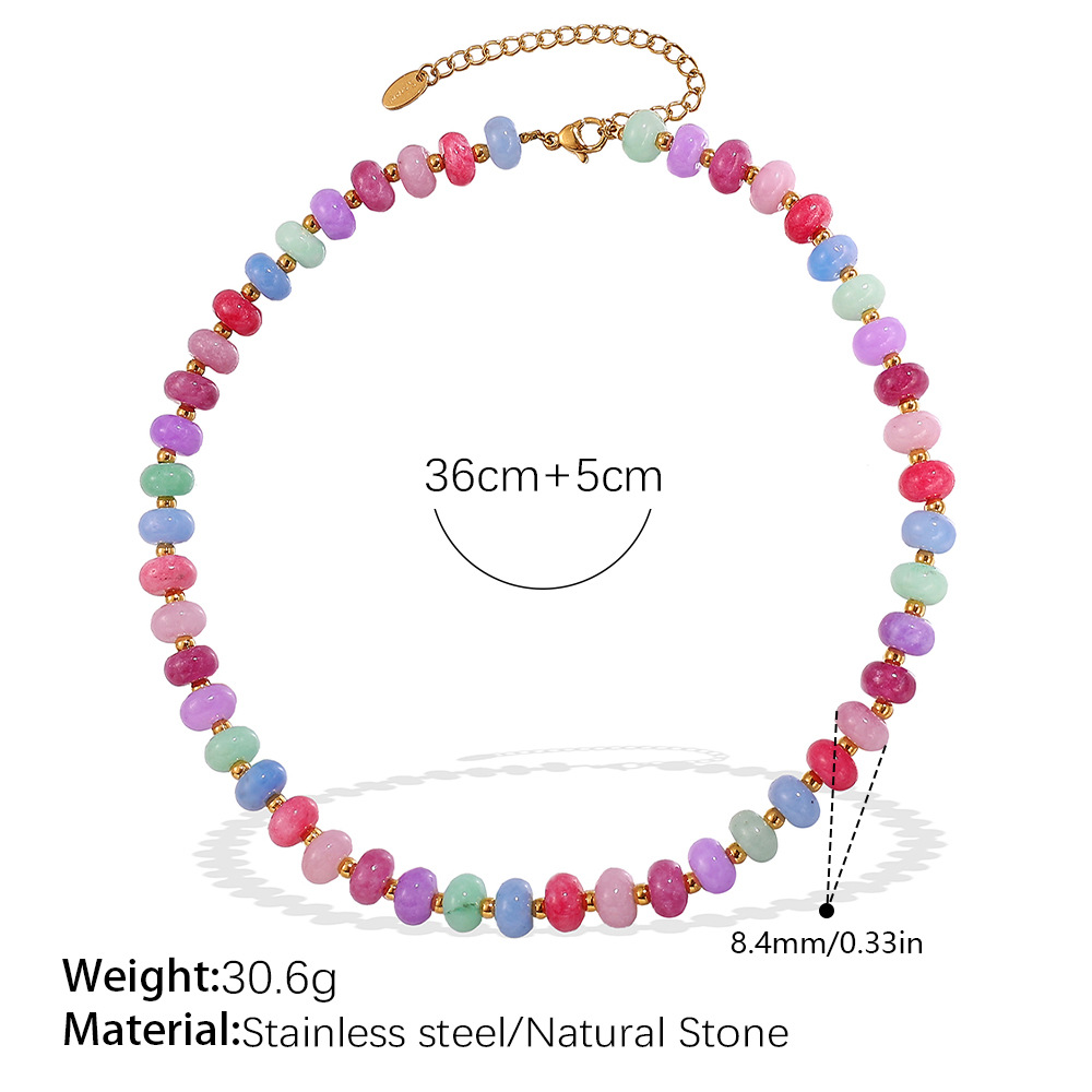 XL584CRG Collar de piedras naturales de colores