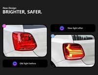 Auto-Styling Rückleuchte für VW Polo 2010-2018 LED-Signal Bremslicht Dynamischer Blinker DRL Autozubehör