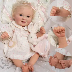 55cm Reborn Baby Dolls Curly Hair Newborn 22 Inch Realistic Baby Doll Silicone Soft Toy Girls Diy Mold Lifelike Reborn Doll