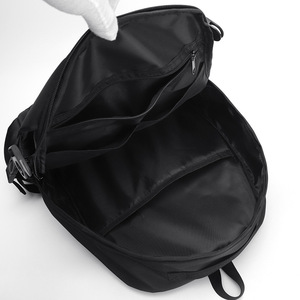 Laptop <b>Backpack</b> <b>Large</b> Capacity Waterproof Multi Layer Storage For Business Travel School Unisex Solid Color Black Gray - Product Image 4