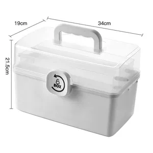6.7クリア収納ボックスコンテナファミリー応急処置ボックス薬ボックスオーガナイザー