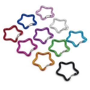 <b>Star</b> Shape Carabiner Hook - Colorful Aluminum Alloy Spring Clip for Bags Climbing Gear Keychain Accessory - Product Image 2