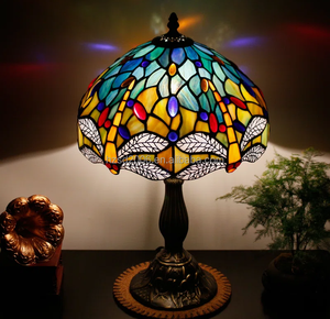 12 ''farfalla LED Tiffany lampada da <span class=keywords><strong>tavolo</strong></span> in vetro China Design centrale per sala da pranzo comodino decorazione <span class=keywords><strong>lampadario</strong></span> pendente - Product Image 5