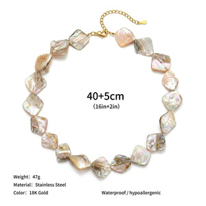Collar de Conchas Orgánicas Costeras al por Mayor para Mujer, Estilo Boho Chic, Mezcla Colorida de Madreperla, Collar Largo - Product Image 6