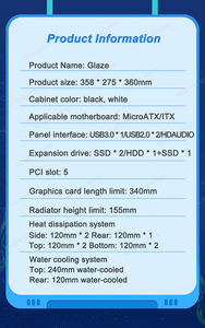 Boîtier PC <span class=keywords><strong>Gamer</strong></span> Mid-Tower en Acier MicroATX <span class=keywords><strong>Gamer</strong></span>-X avec Fenêtre Latérale, Ports USB 3.0 et Type-C - Nouveau Design Populaire en Stock - Product Image 6