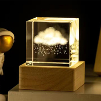 Veilleuse LED rechargeable, support de lampe en bois carré, socle en bois massif, luminaires de décoration artistique pour atmosphère de bureau 5V