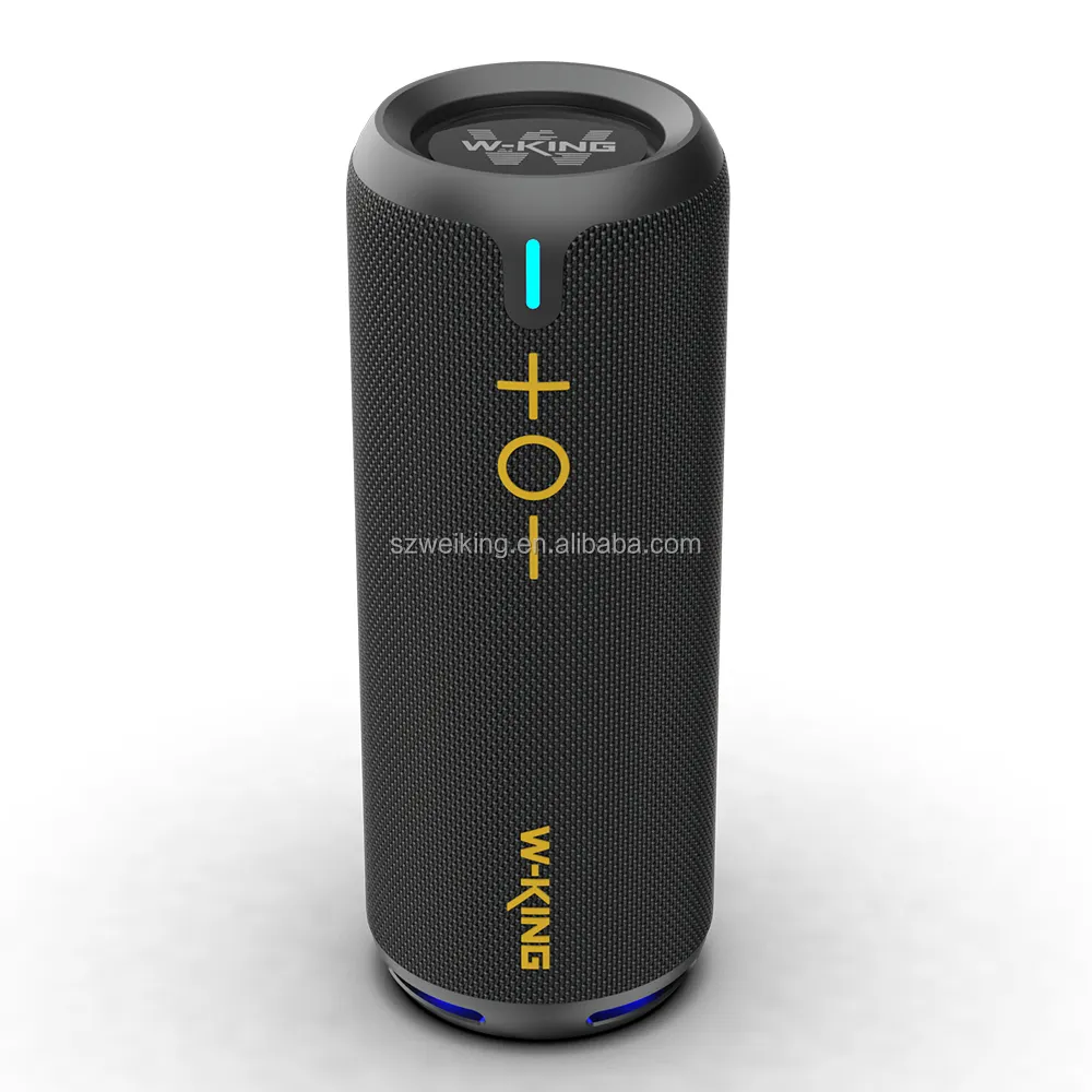 W-KING 2023 New D320 IPX7 Waterproof 40W powerful Bluetooth Wireless Speaker with LED, 8000mAh battery cells