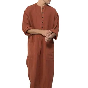 Beste Qualität Einfarbige islamische weiße arabische Roben Männer Robe Kleidung Männer Home Wear Sport Pyjamas Robe Arabe Maison