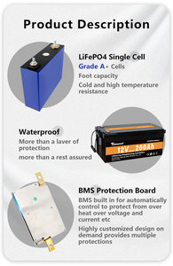 バッテリーパック12V 24V 36V 48V Lifepo4 50ah 100ah 150ah 200ah 300ah lfp4 - Product Image 6