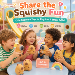 Kawaii Capybara Squeeze <b>Toy</b> Soft Plastic Slow Rising Animal Squishy for Student Birthday Party Favors Office <b>Desk</b> Decor - Product Image 5