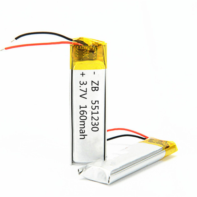 551230 3.7V 160mAh Ultra-Thin LiPo Battery for Wireless Earbuds Smart Bracelets Mini IoT Devices